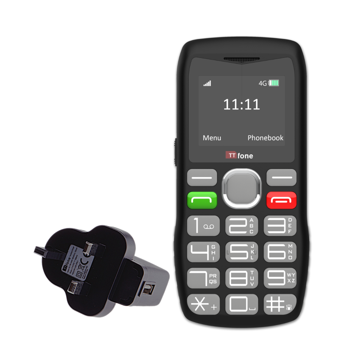TTfone TT890 4G Senior Phone  Easy to Use Big Button Mobile Phone with Emergency Assistance Button, USB-C Charging, Bluetooth, Camera  Unlocked with Mains Charger and EE Sim Card