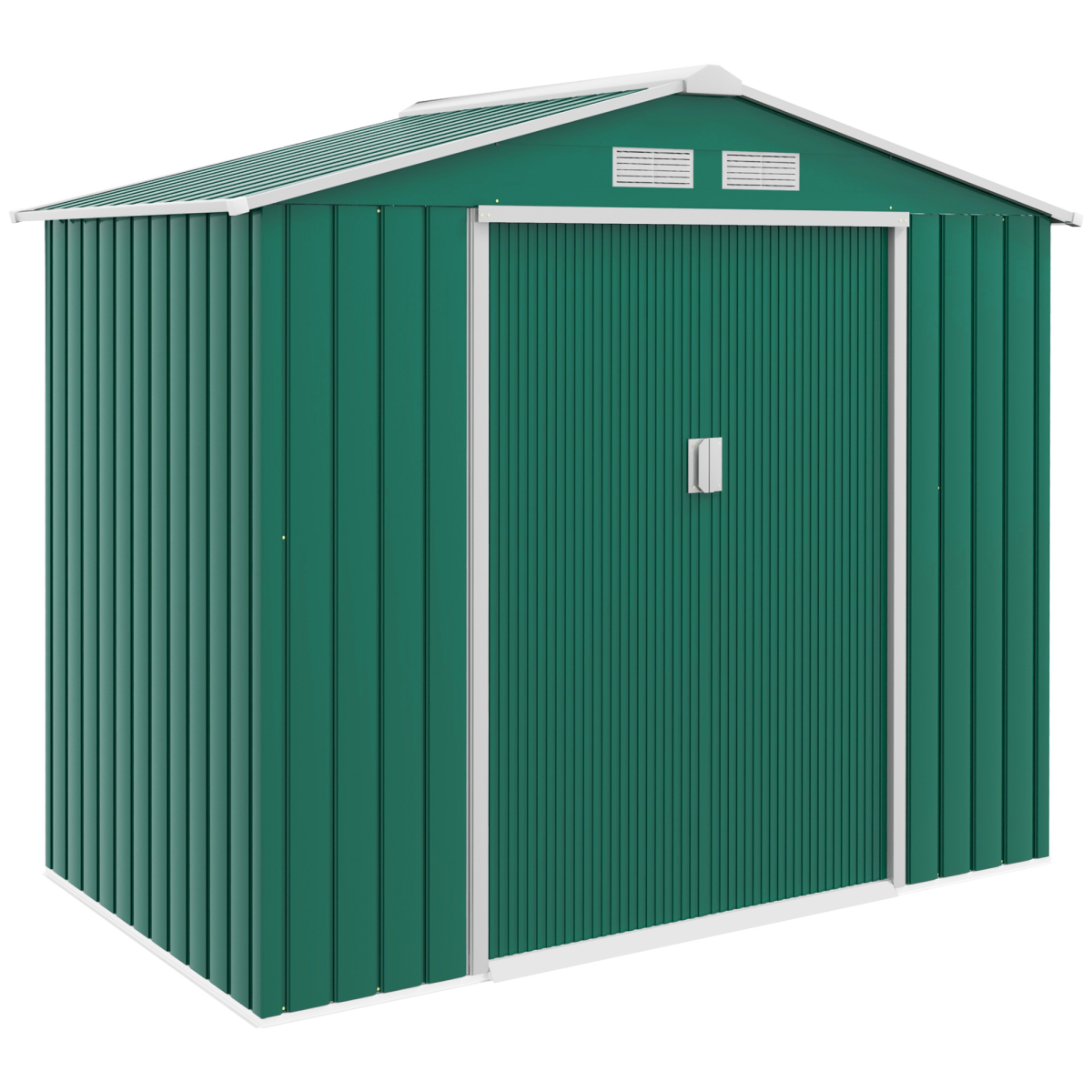 Outsunny Garden Shed Storage Unit w/Locking Door Floor Foundation Vent Green