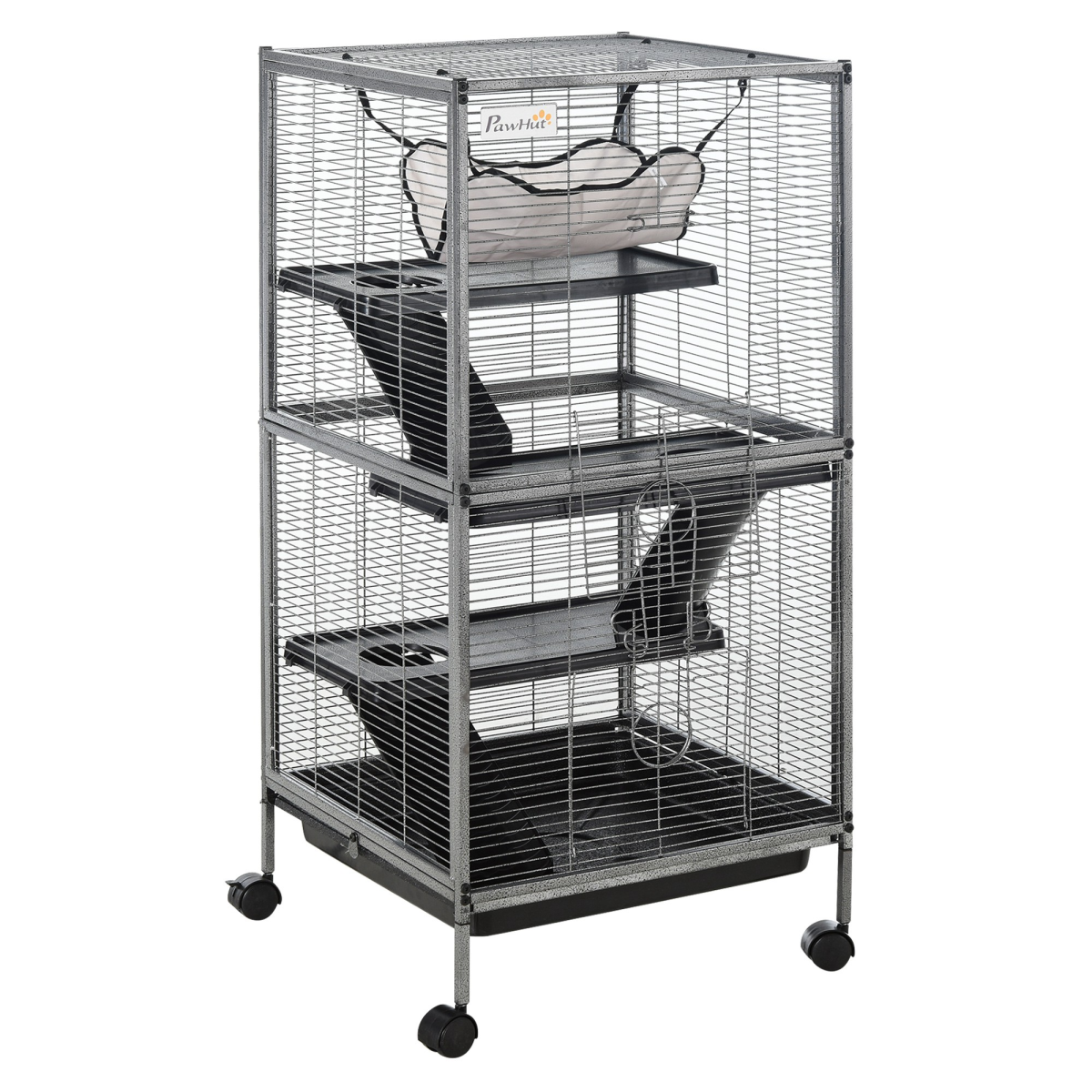 Rolling Small Animal Cage for Chinchillas Ferrets Kittens w/ Platform Ramp Tray