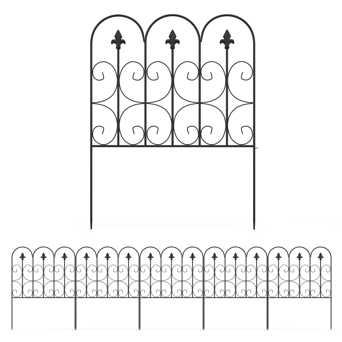 5PCs Decorative Garden Fencing Metal Border Edging