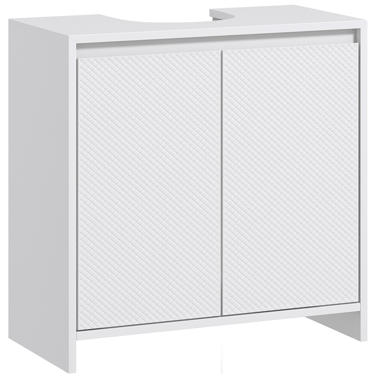 HOMCOM Freestanding Under Sink Cabinet with 2 Doors and Shelf, White