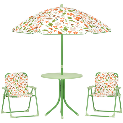 Cute Fox Design Kids Outdoor Furniture Set with Adjustable Parasol