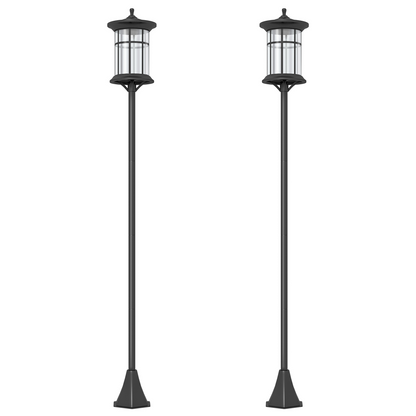 Outsunny LED Outdoor Solar Post Lights, Waterproof IP44, Cool White, 2 Pack