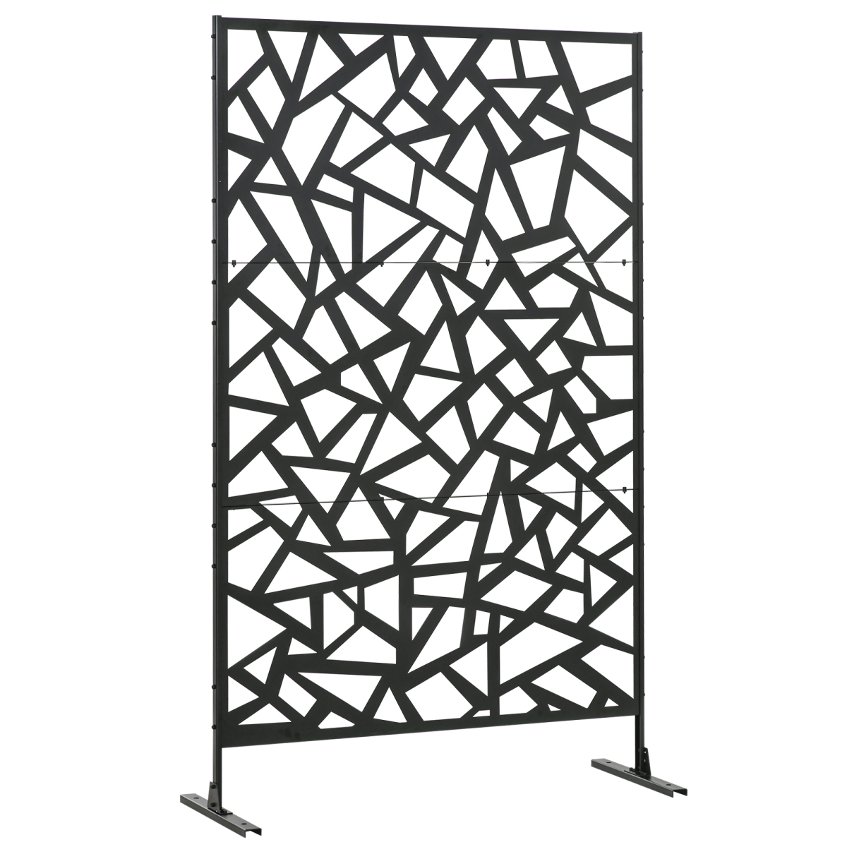 Outsunny Metal Garden Partition Screen Decorative Outdoor Divider withScrews