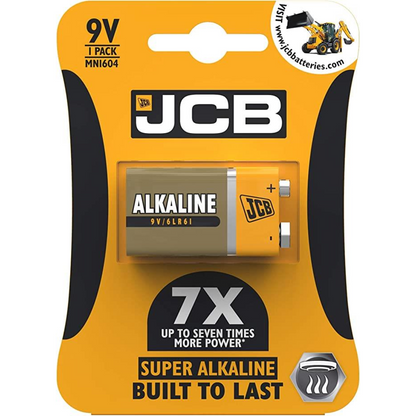JCB PP3 Size  Super Alkaline Batteries 1 Per Card