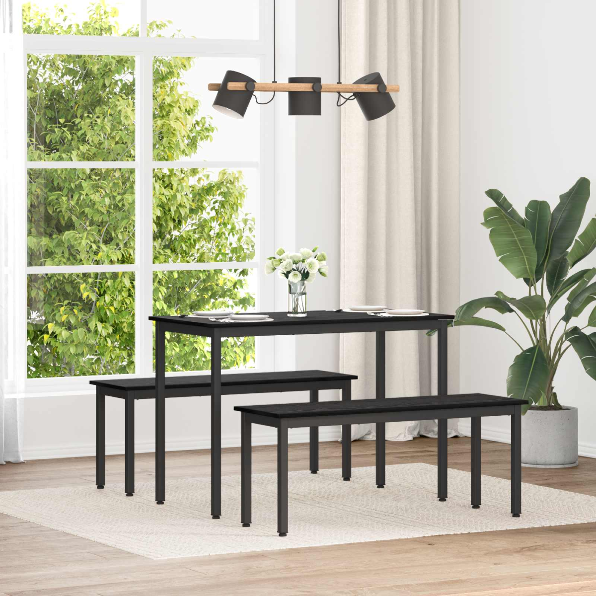vidaXL Bench Black Oak 110 x 35 x 45 cm Engineered Wood