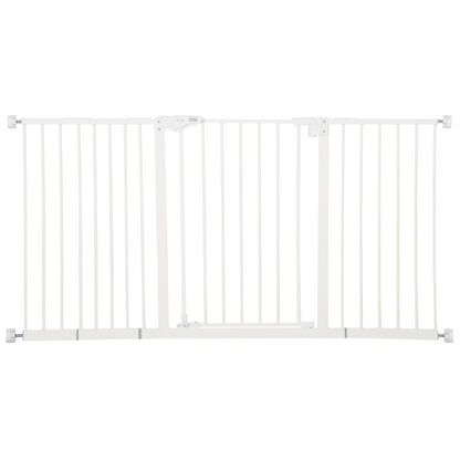 Adjustable Safety Gate 3 Extensions and Four Adjustable Screws, White Pawhut