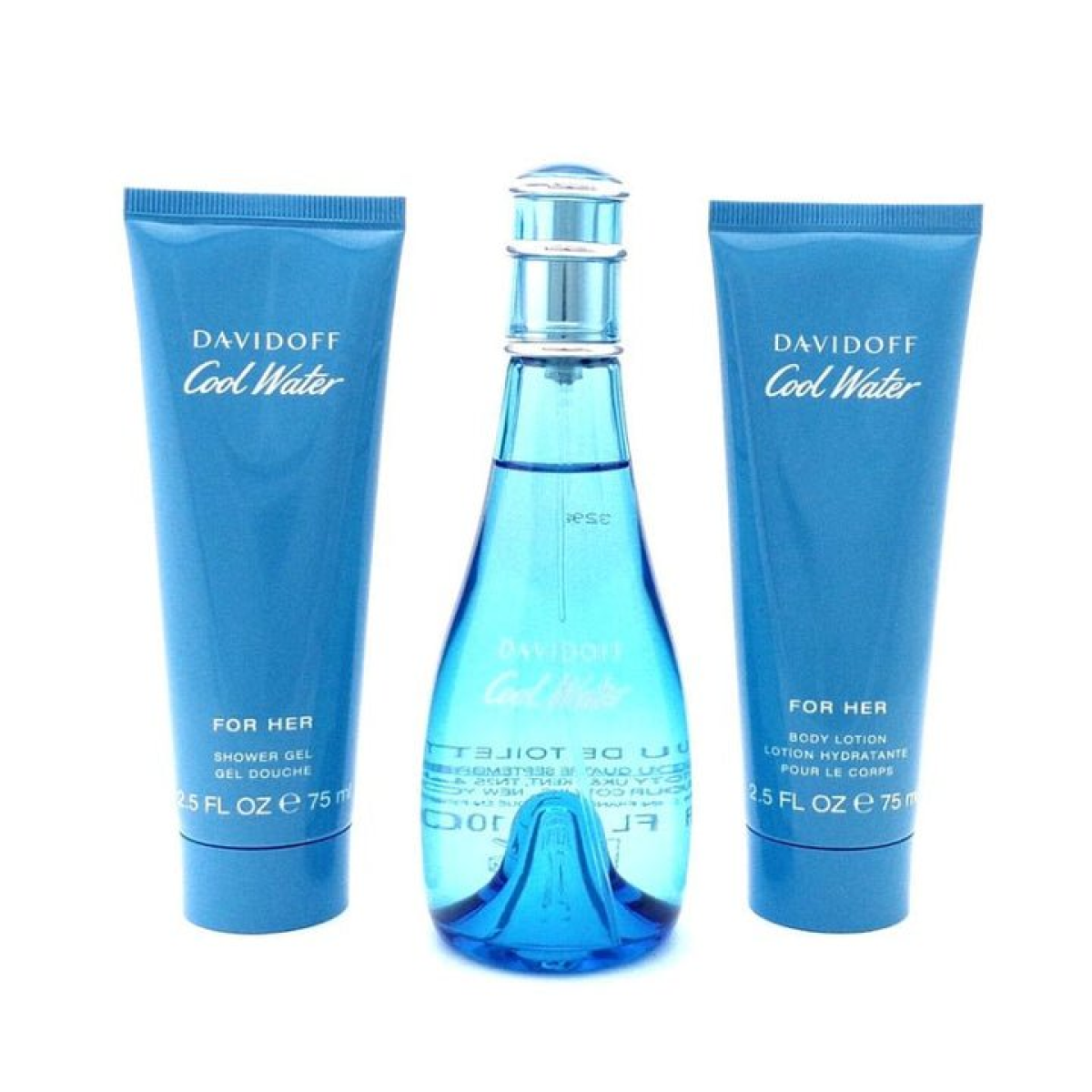 Davidoff Cool Water Gift Set (Eau De Toilette 100ml  Shower Gel 75ml  Body Lotion 75ml)