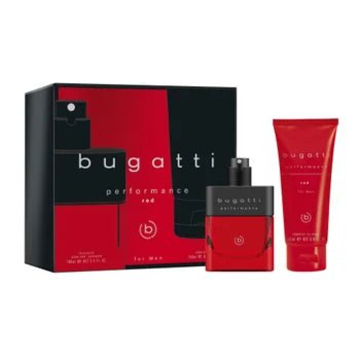 Bugatti Performance Red For Men Gift Set (Eau De Toilette Spray 100ml  Shower Gel 200ml)