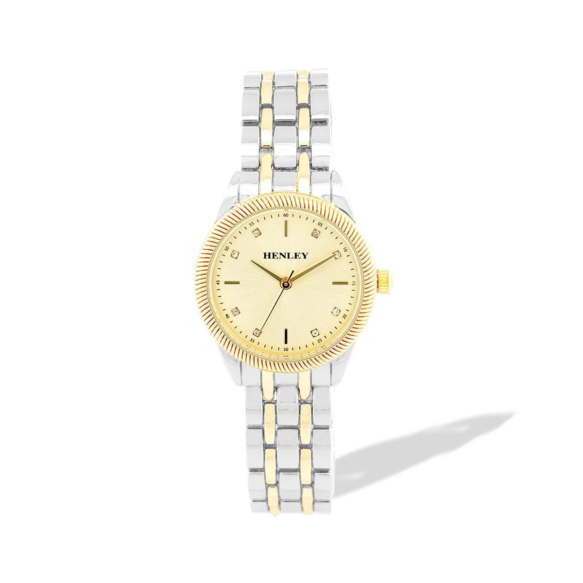 Henley Womens Chiselled Fashion Bracelet Watch - Two Tone