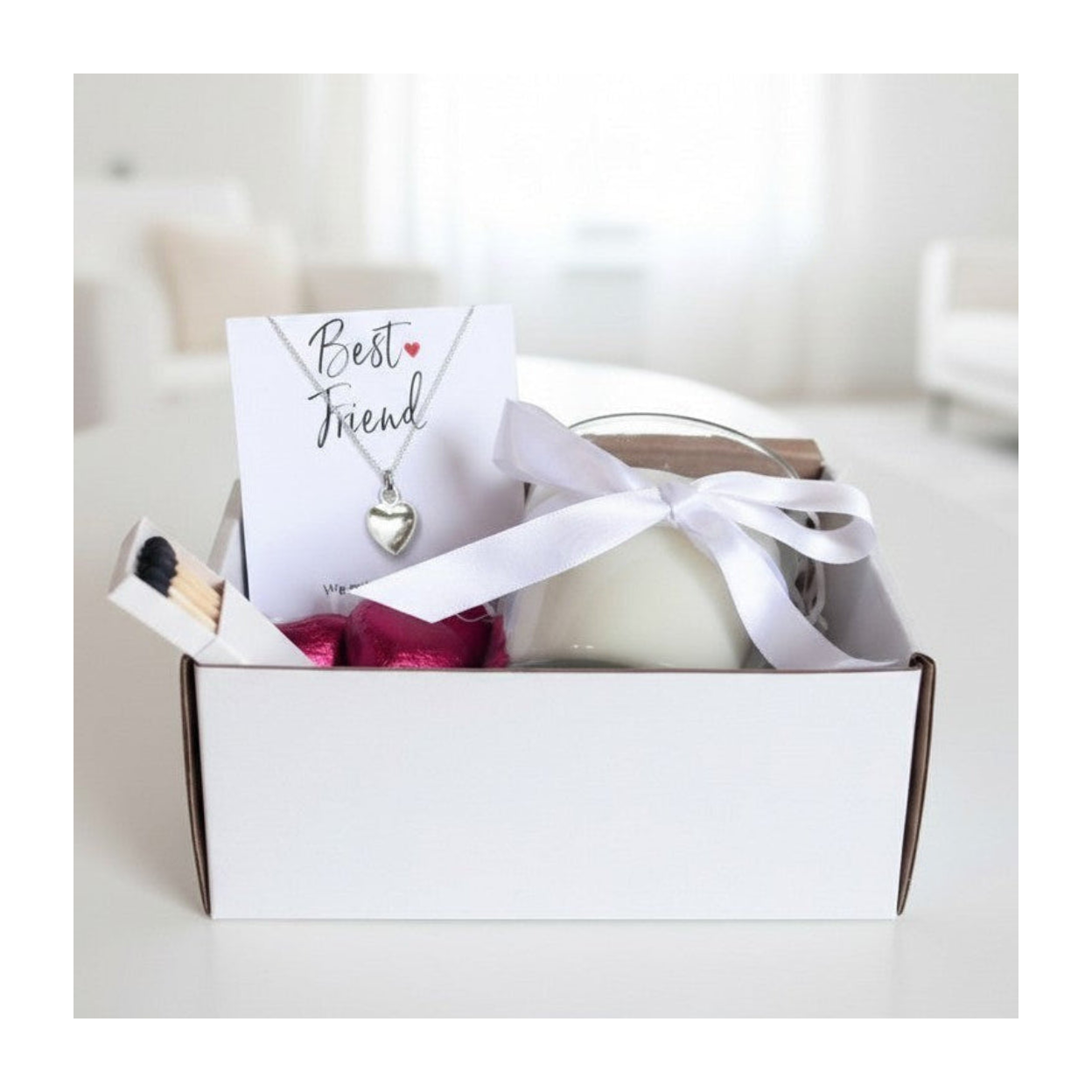 Small Best Friend Gift Hamper | Necklace, Chocolates & Candle