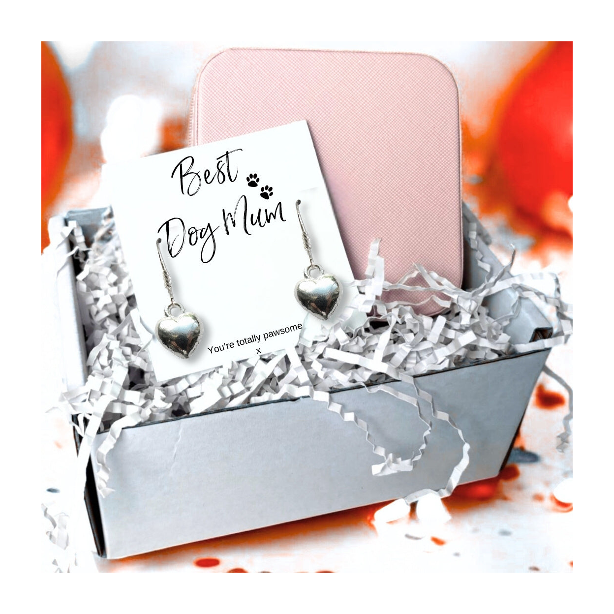 Best Dog Mum Earrings & Jewellery Box Gift