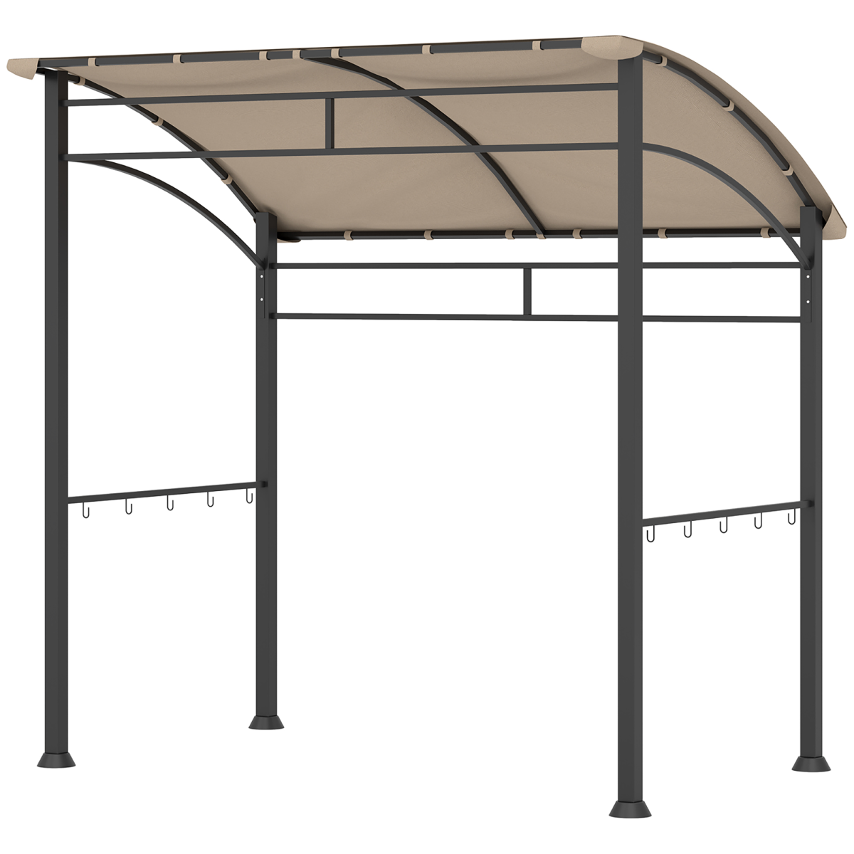 Outsunny 2.2 x 1.5 m BBQ Gazebo Tent Sun Shade with Canopy, Khaki