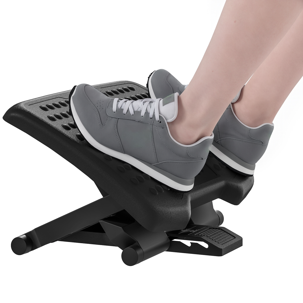 Foot Rest for Under Desk with Massage Function, Adjustable Angle and Height