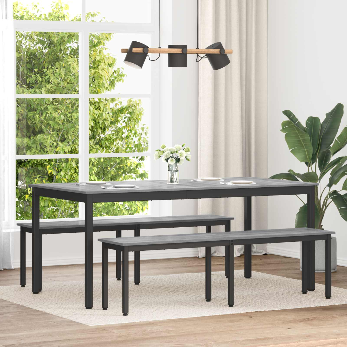 vidaXL Bench Grey Sonoma 160 x 35 x 45 cm Engineered Wood