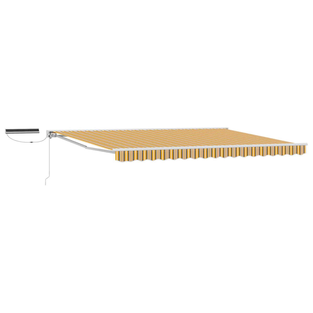 vidaXL Electric Retractable Awning Yellow, Grey and White 5 x 3 m