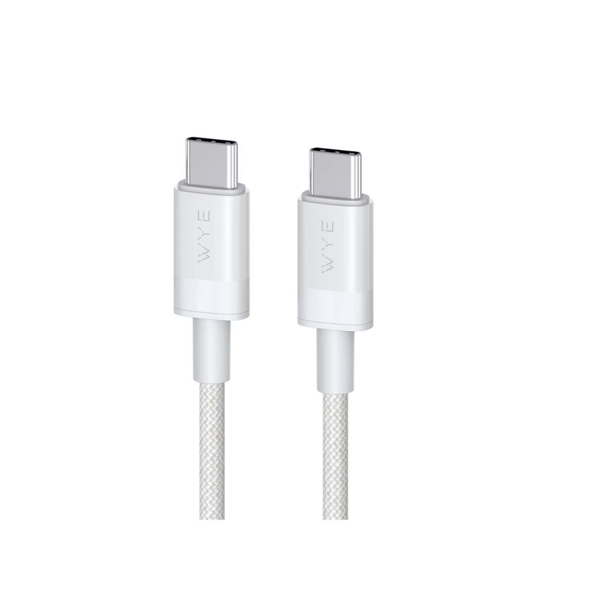 WYE 240W Braided Ultra Fast Charge/Sync C-C Cable 3m White
