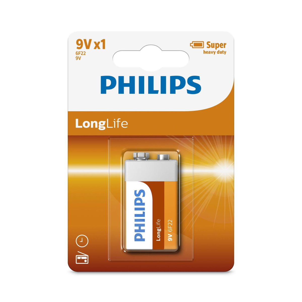 Philips Extra Zinc Chloride PP3 9v Battery box of 12