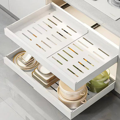 Pull Out Cabinet Organizer Slide Out Drawer Storage Shelves Extendable Kitchen