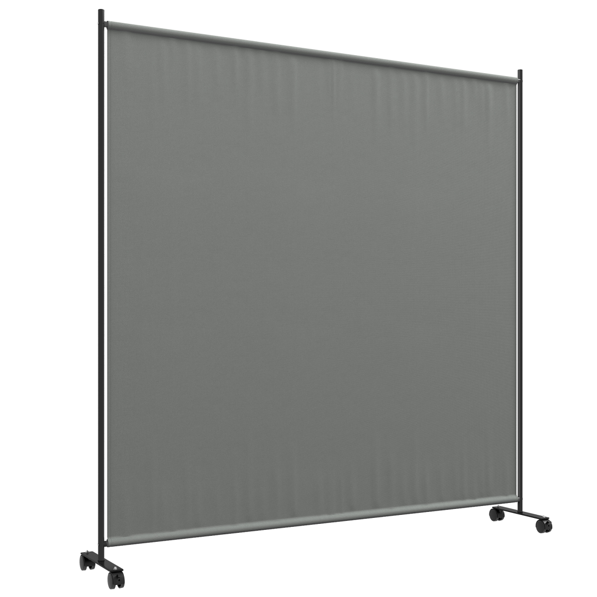 Outsunny Garden Screen with Wheels, 6ft Rolling Privacy Room Divider, Dark Grey