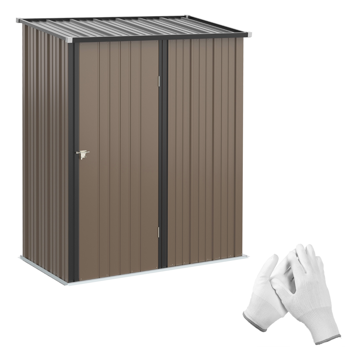 Outdoor Storage Shed Steel Garden Shed w/ Lockable Door for Backyard Outsunny