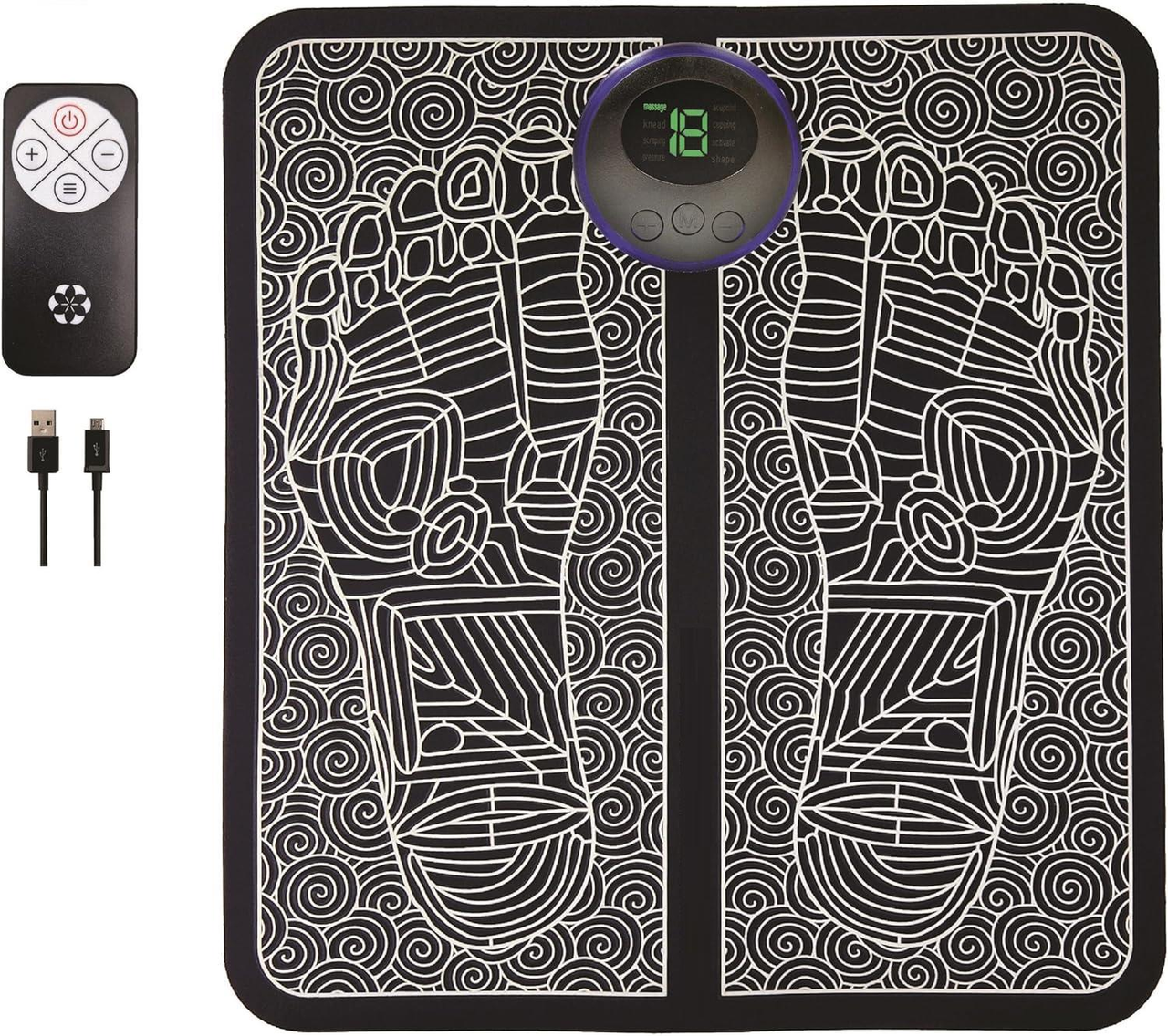 Dyzi EMS Foot Massager - Electrical Muscle Stimulation for Pain Relieve and Improve Circulation for Ultimate Comfort- Relax Your Feet with Rechargeable Foot Massager