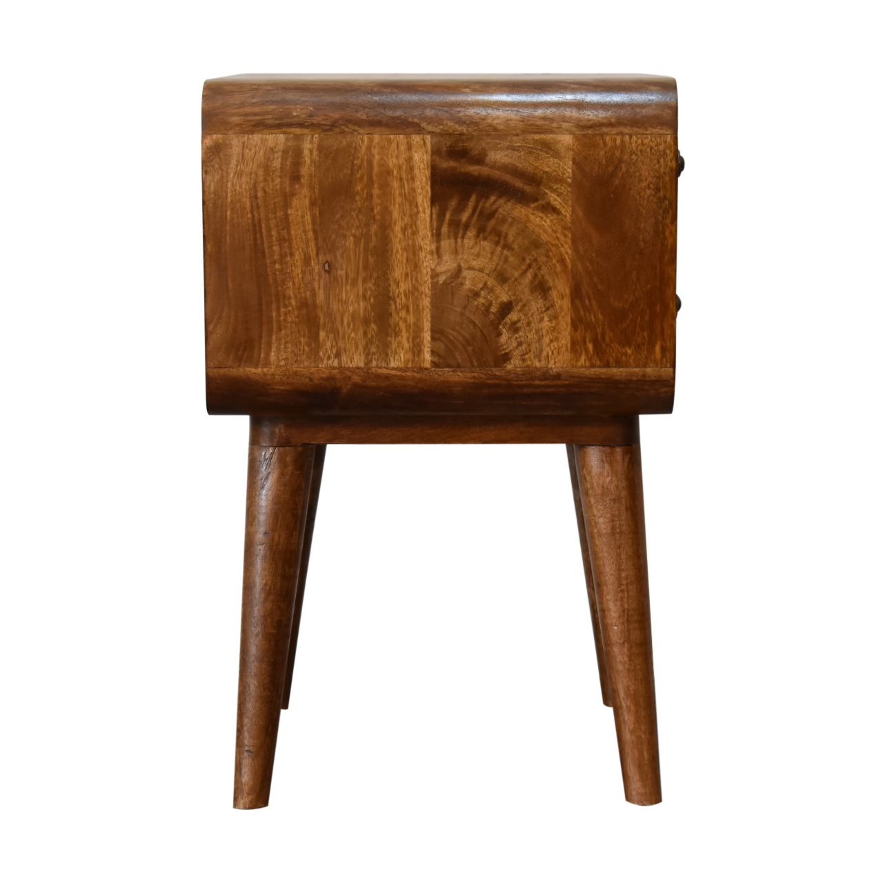 Artisan Furniture Solid Wood Curved Chestnut Bedside, Brown, 2Drawers