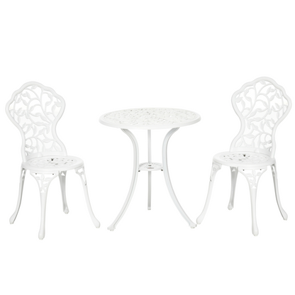 Outsunny Aluminium Bistro Set Garden Coffee Table Chair Outdoor Dining Set