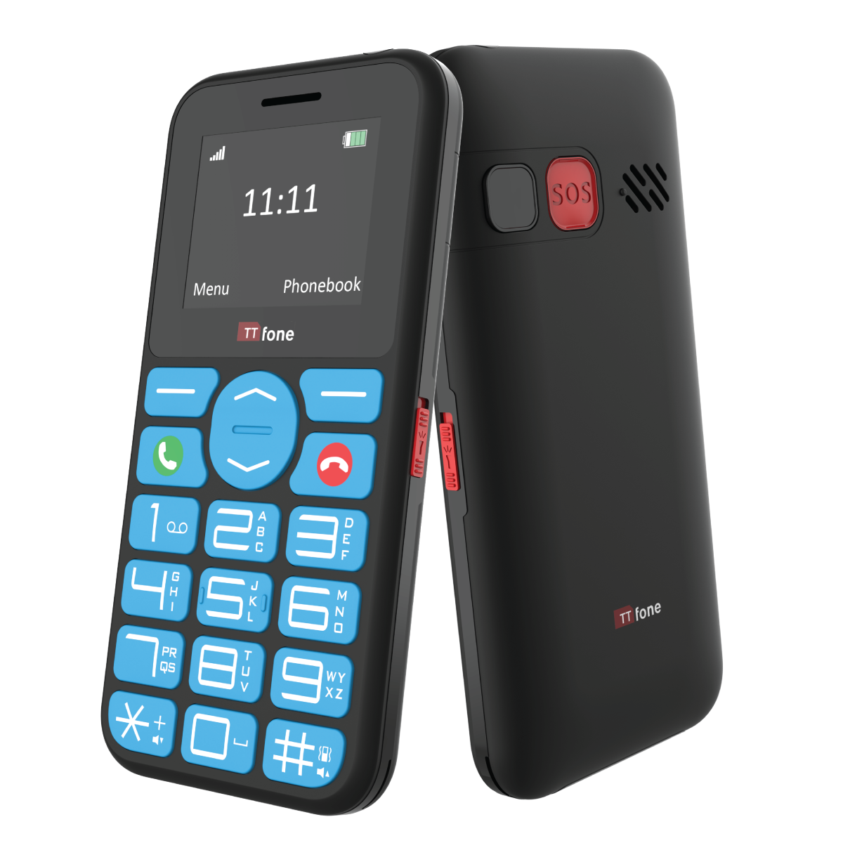 TTfone TT190 Big Button Basic Senior Unlocked Emergency Mobile Phone - Simple Cheapest Phone with USB Cable and GiffGaff Sim Card