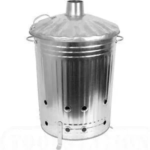 Portable Large Galvanised Steel Garden Fire Bin Incinerator