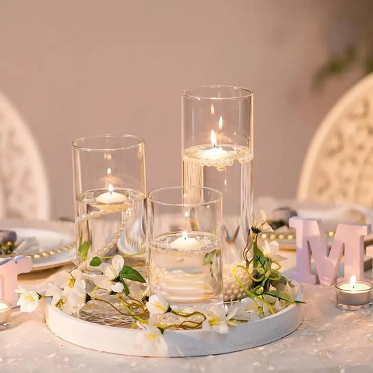 6pcs Clear Glass Bud Vases Flower Vase Home Wedding Decor Flower Vase Decorative