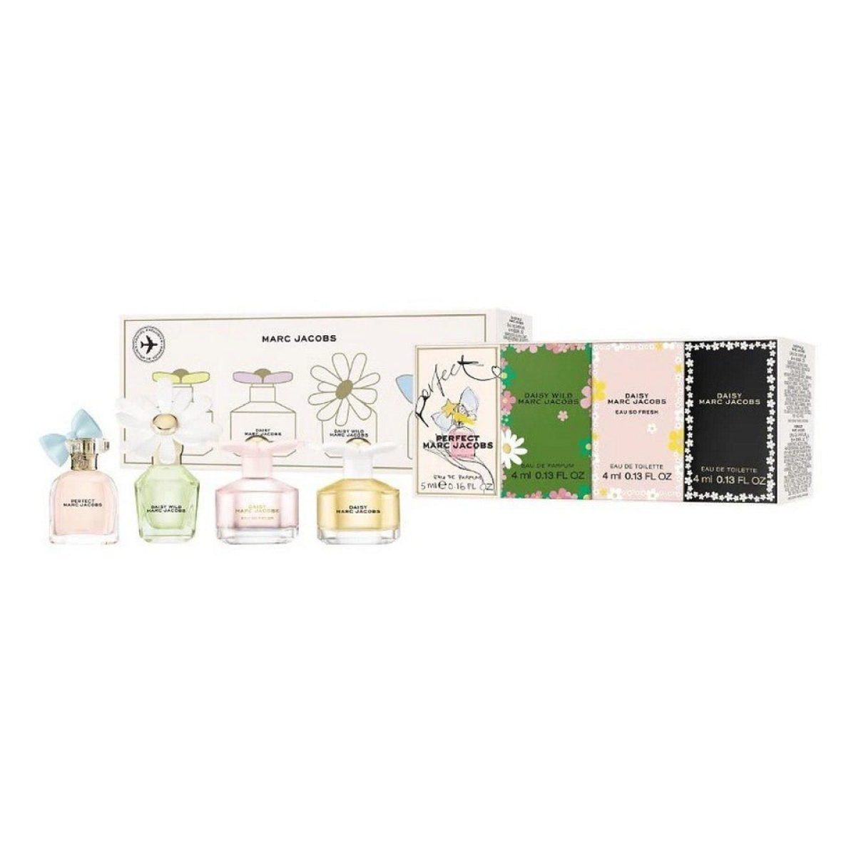 Marc Jacobs Miniature Gift Set (Daisy EDT 4ml  Fresh EDT 4ml  Wild EDP 4ml  Perfect EDP 5ml)