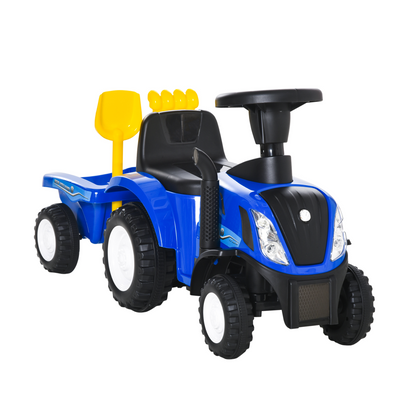 Ride On Tractor Toddler Walker Foot To Floor Slider 12-36 Months Blue HOMCOM