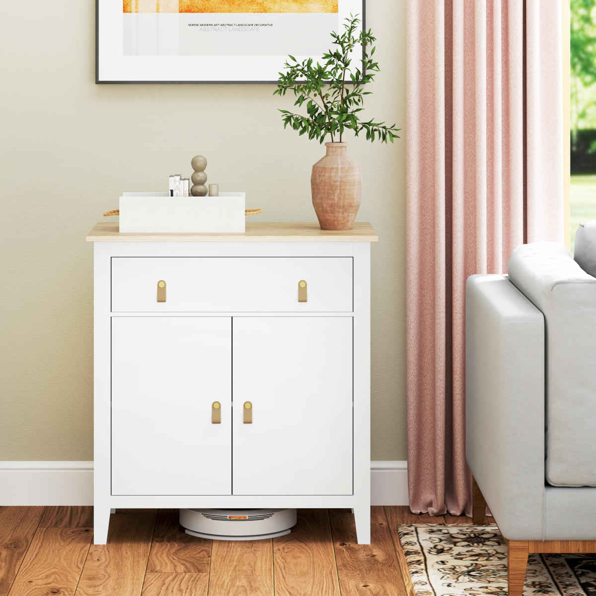 Three drawer shoe cabinet