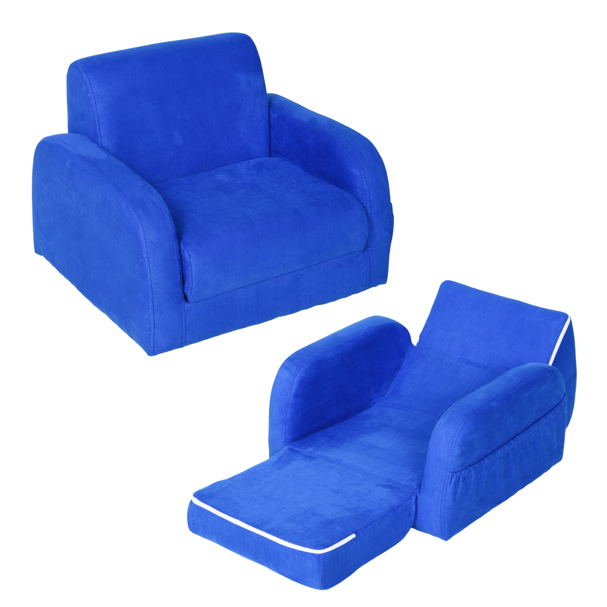 2 In 1 Kids Sofa Armchair Chair Fold Out Flip Open Baby Bed Couch Toddler Sofa
