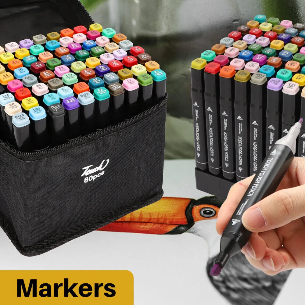 80 Farbe Acrylstifte Marker Set Permanent Pen Für DIY Graffiti Sketch Dual Pen