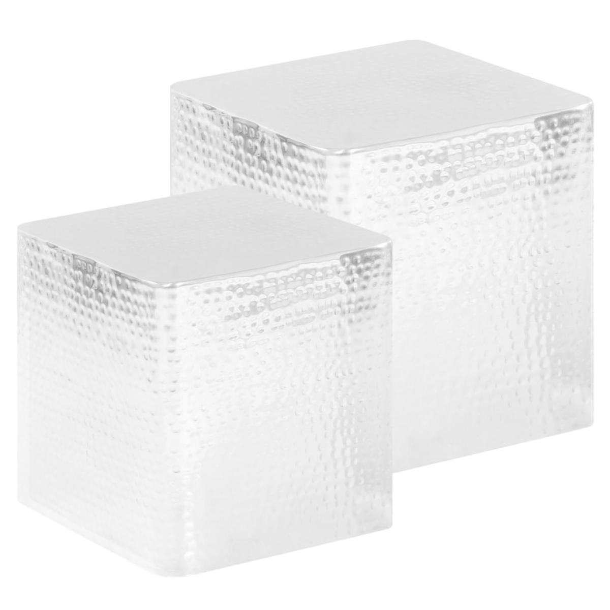 vidaXL Coffee Tables 2 pcs Silver Aluminium