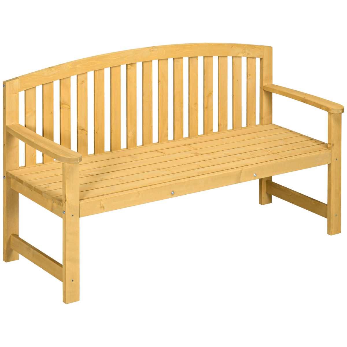 2 Person Garden Bench Wooden Outdoor Furniture with Armrest Orange