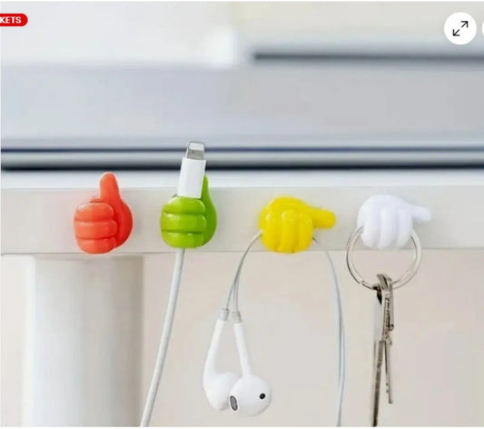 10Pcs Thumb Shape Key Hooks Multifunctional Clip Holder Small Hand Wall Hooks