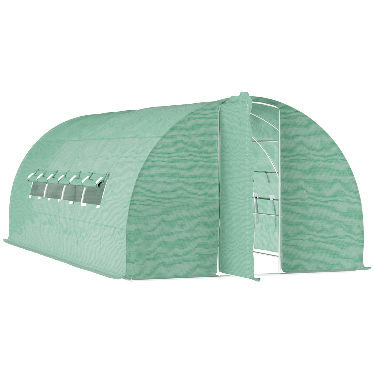 6 x 3M Reinforced Walk-in Polytunnel Garden Greenhouse Steel Frame