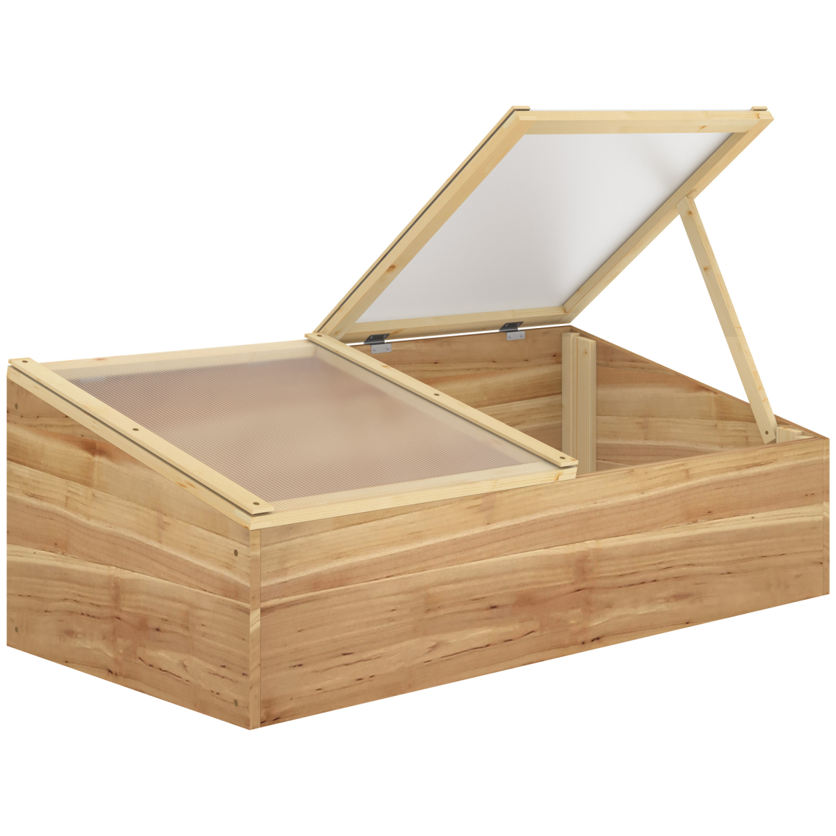 Wooden Cold Frame Greenhouse Grow House, 100 x 50 x 36 cm, Natural
