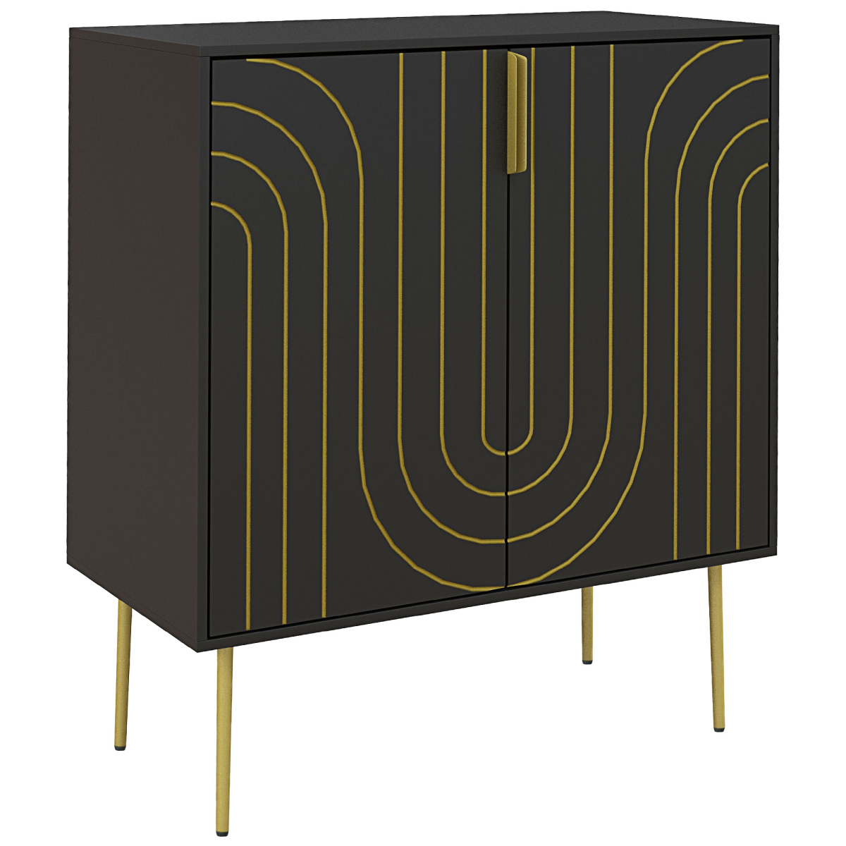 HOMCOM Freestanding Storage Cabinet with Adjustable Shelf for Living Room