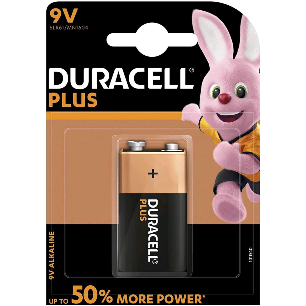 Duracell Plus 9V Alkaline Batteries 1 Per Card- Box of 10