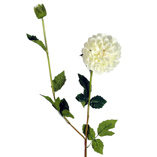 75cm Artificial Dahlia PomPom Flowers Cream