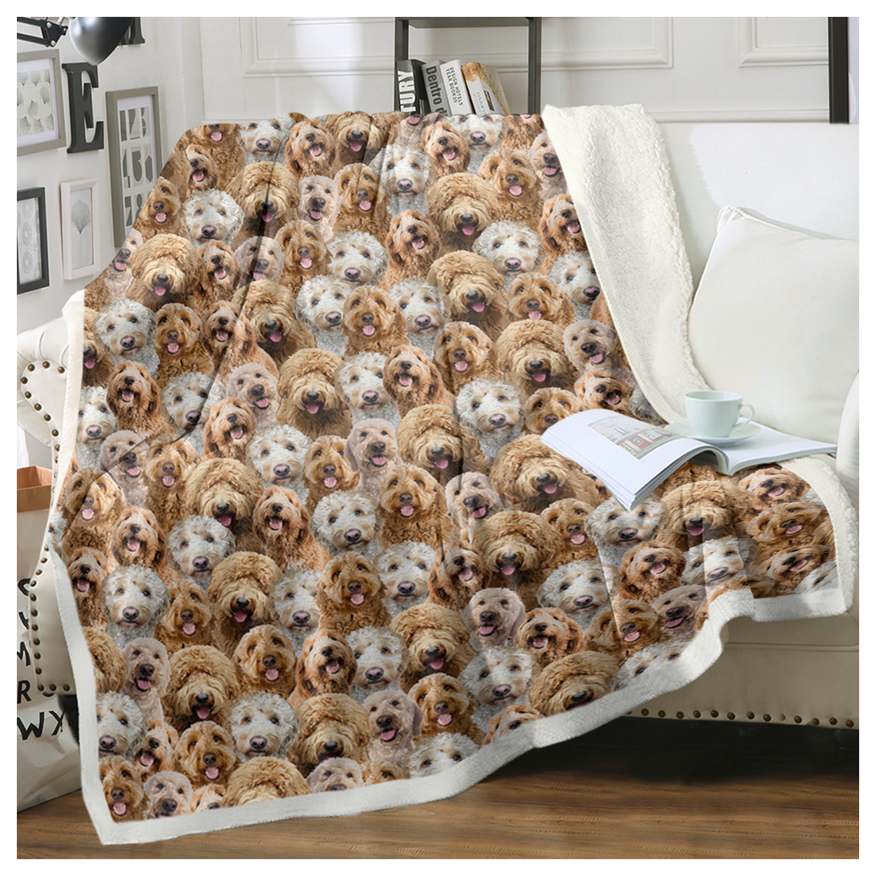 Cockapoos Fleece Blanket Fuzzy Dogs Blanket for Kids Adults Cute Puppy Cockapoos Throw Blanket Puppy Dog Animal Pattern Sherpa Blankets Cockapoos Gifts for Women (150x200cm)