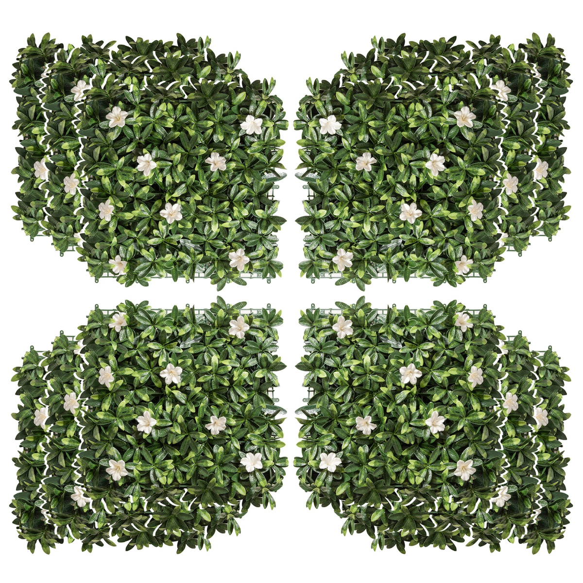 12PCS Artificial Boxwood Panel  Faux Rhododendron Greenery Backdrop Outsunny