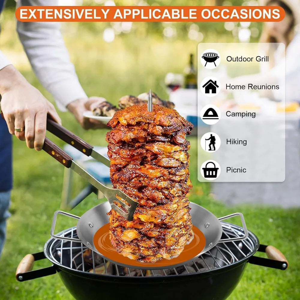 Al Pastor Skewer for Grill, Stainless Steel Vertical Skewer, Brazilian5088