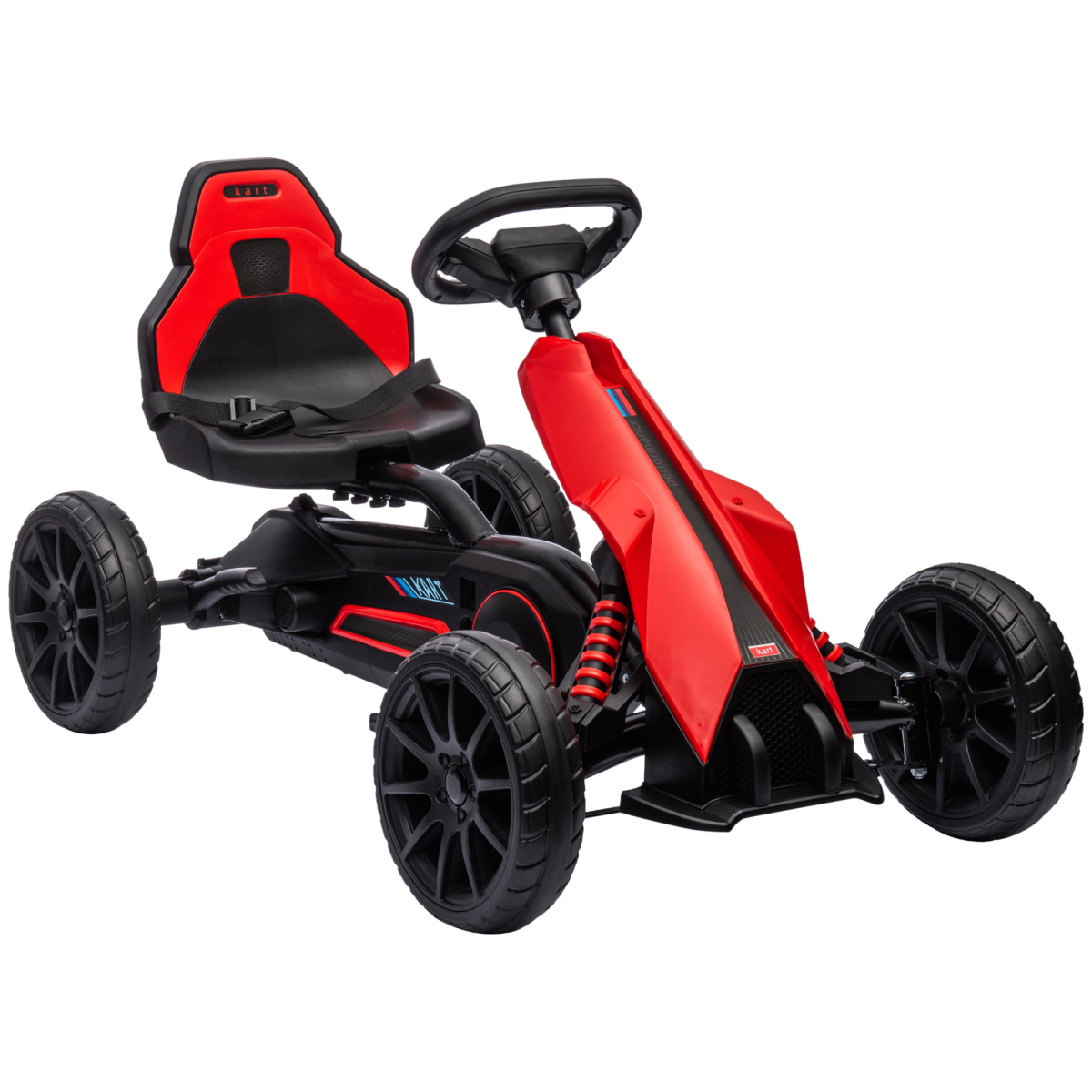 HOMCOM Children Pedal Go Kart with Adjustable Seat, Handbrake - Red