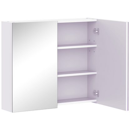 Wall Mounted Bathroom Mirror Storage Cabinet w/ Door Adjustable Shelf HOMCOM