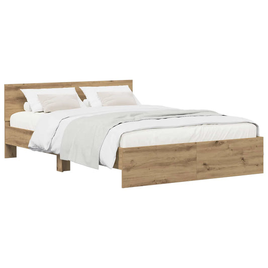 vidaXL Bed Frame with Headboard Artisan Oak 140 x 200 cm